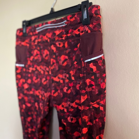 Red patterned Athleta leggings - Picture 3 of 4